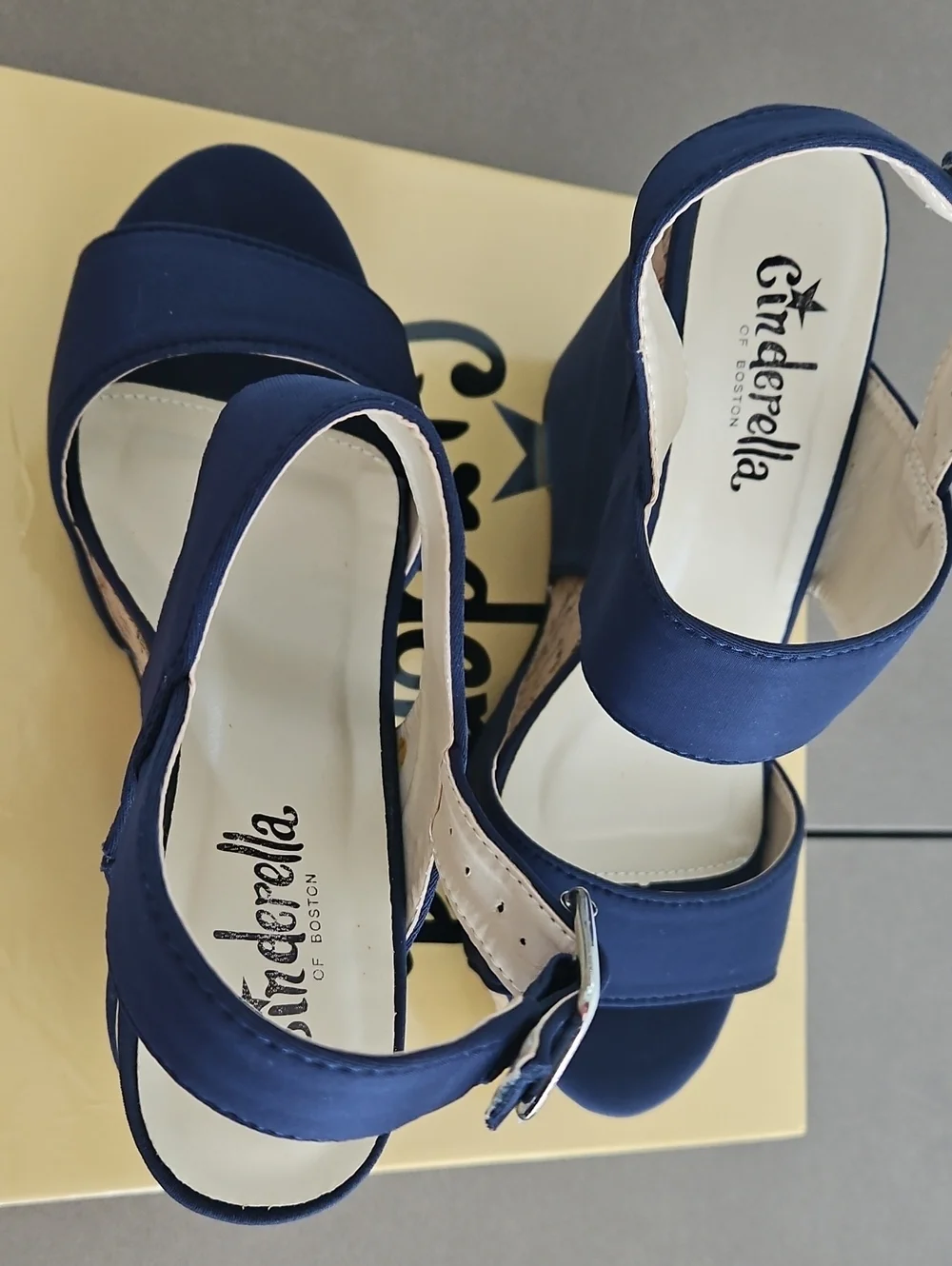 Cinderella Navy Open-Strap Wedge Sandals